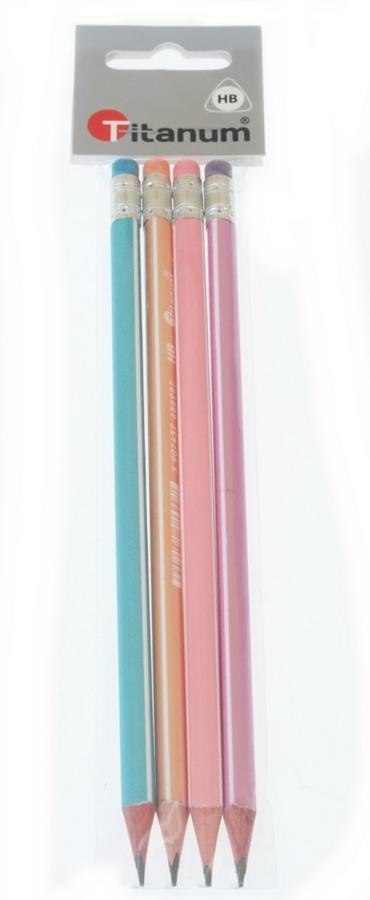 PENCIL WITH GUM HB PERL 345174 PBH PACK 4PCS